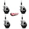 Service Caster 4'' Phenolic Swivel 7/8'' Expanding Stem Caster Set with Brake, 4PK SCC-EX20S414-PHS-TLB-78-4 - alternate 2